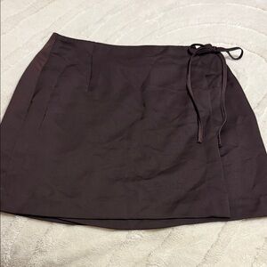 Elegant Brown Women's Wraparound Skirt